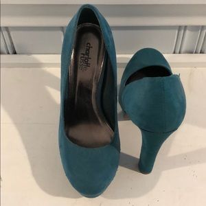 Charlotte Russe teal platform heels